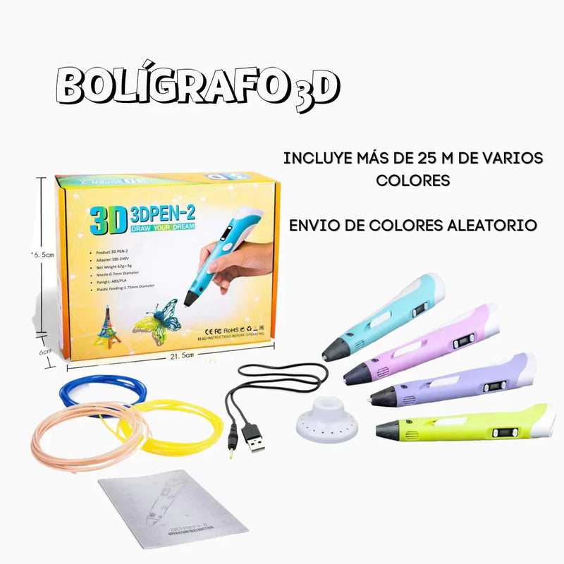 Lapiz 3D +3 Filamentos GRATIS