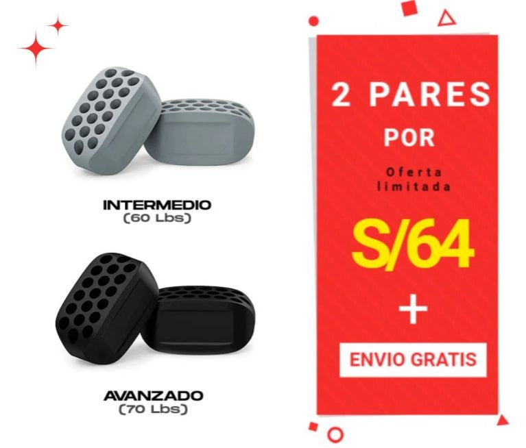 Set 2 pares de ejercitadores de Mandíbula Avanzado + Guia de ejercicios